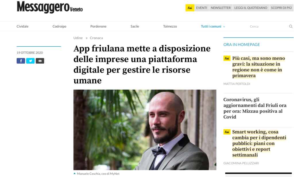 MyNet sul Messaggero Veneto