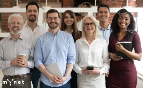 lavoratori felici grazie alla semplificazione della richiesta di ferie e permessi garantita dall'App aziendale MyNet