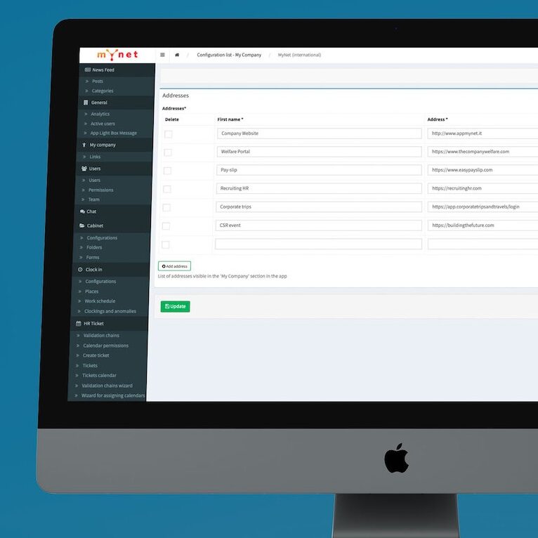 MyNet Back Office with Links module
