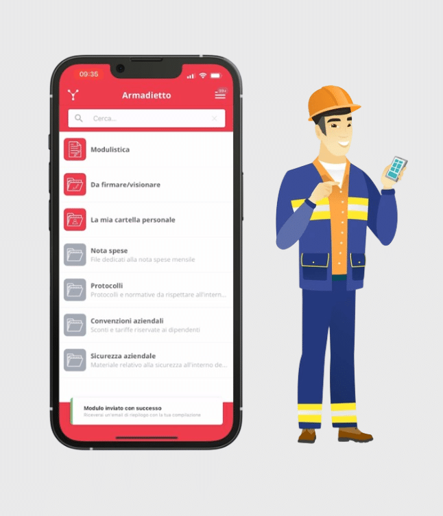 Armadietto MyNet per la gestione dei documenti in cantiere